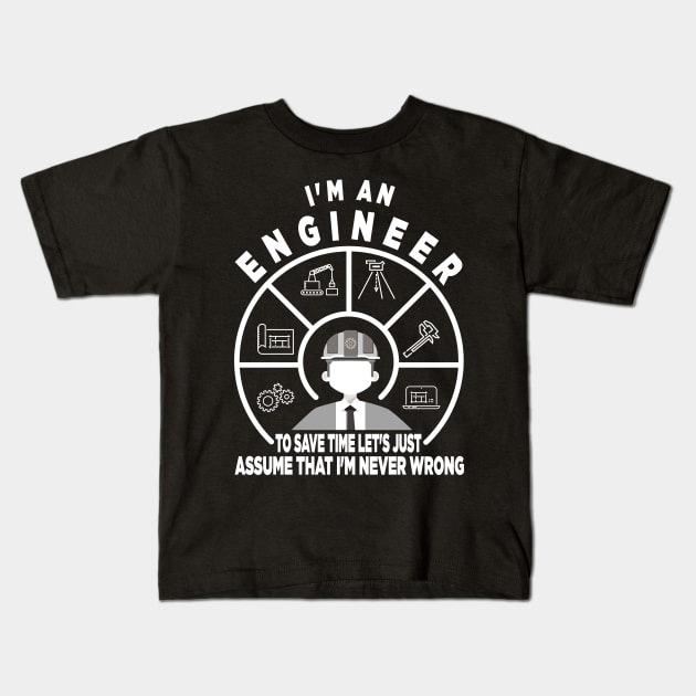 Engineer Profession Civil Engineer Construction Kids T-Shirt by Monstershirts